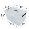 Anbers Pack of 4 Clear Latching Storage Boxes, 17.5 Quart Storage Bin with Lid and Handle view 3