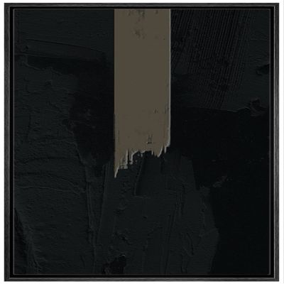 SIGNWIN Framed Canvas Print Wall Art Geometric Black Color Field Gray Stripe Abstract Shapes Illustrations Minimalism Contemporary Nordic Decorative for Living Room, Bedroom, Office - 16"x24" Black