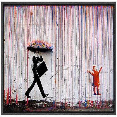 SIGNWIN Framed Canvas Wall Art Banksy Framed Canvas Prints Home Artwork Decoration for Living Room,Bedroom - 24"x36" Black