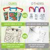VKPI 12 Pieces Kids Coloring Goodie Bags, Reusable Canvas Bag, Cute Art Party Favors, Color Your Own Bags for DIY Painting Birthday Carnival Celebration, Party Supplies Gift, Boys view 3