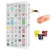 ILOT Shot Glass Display Cabinet Solid Wood - Large Display Case for Collectibles | Man Cave Accessories | UV Protection Acrylic Door | Wall Mounted Black Shadow Box | 52 Divided Slots | 32"x17"White view 1
