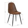Homy Casa Dining Chairs Set of 4, Modern Mid-Century Style Dining Room Side Chairs Accent Chairs with Black Metal Legs Comfortable for Kitchen Lounge Farmhouse, Rustic Brown, 4PCS view 2