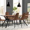 Homy Casa Dining Chairs Set of 4, Modern Mid-Century Style Dining Room Side Chairs Accent Chairs with Black Metal Legs Comfortable for Kitchen Lounge Farmhouse, Rustic Brown, 4PCS view 3