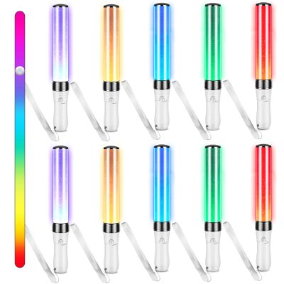 Lewtemi 3 Pcs K-pop Lightstick LED Glow Sticks 15 Color Reusable Concert Stick, Manual and Automatic Mode, Idol Flashing Glowsticks Wotagei Party Supplies for Raves Emergency Camping New Year