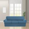 4 Piece T Cushion Sofa Slipcovers Thick Couch Cover Furniture Protector Stretch T Cushion Sofa Covers for 3 Cushion Couch with 3 Individual T Cushion Covers Washable (Blue, Sofa) (LJX) view 3