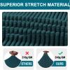 4 Piece T Cushion Sofa Slipcovers Thick Couch Cover Furniture Protector Stretch T Cushion Sofa Covers for 3 Cushion Couch with 3 Individual T Cushion Covers Washable (Teal, Sofa) (LJX) view 4