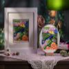 Ebherys Hunan Hand Embroidery Artwork, Asian Wall Art, Chinese Wall Painting, Handmade Silk Embroidery Prints with Wood Framed, Wall Hanging only, Rustic Art Gifts(Blossom) view 2