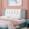Leather Headboard Cushion Headboards Upholstered Reading Cushion King Size Backrest Rest Pillow Home Bedroom Hotel Office Headboard with Removable Cover,Gray,74.8"/190cm view 1