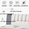 Leather Headboard Cushion Headboards Upholstered Reading Cushion King Size Backrest Rest Pillow Home Bedroom Hotel Office Headboard with Removable Cover,Gray,74.8"/190cm view 3