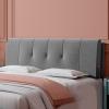Double Headboard Cushion Fleece Bed Backrest King Size Lumbar Support Pad Wall Pillow Removable Cover for Bedroom Dorm Hotel Daybed Bed Decoration,E,No headboard 63"/160cm view 1