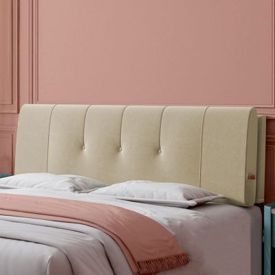 Double Headboard Cushion Fleece Bed Backrest King Size Lumbar Support Pad Wall Pillow Removable Cover for Bedroom Dorm Hotel Daybed Bed Decoration,D,No headboard 63"/160cm