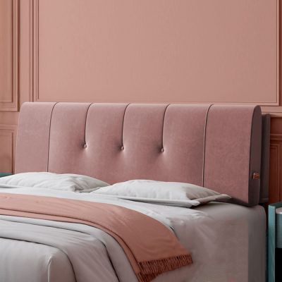 HomeLoft Basics Double Headboard Cushion Fleece Bed Backrest King Size Lumbar Support Pad Wall Pillow Removable Cover for Bedroom Dorm Hotel Daybed Bed Decoration,C,No headboard 63"/160cm