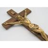 12 Inch Wall Crucifix Jesus Christ On Carbonized Wood Cross, Gold Finish Jesus On Cross Home Chapel Decor view 4