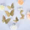 12 Pcs Gold 3D Butterfly Wall Decals Removable Diy Stickers Party Events Decorations view 2