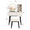 BNNP Vanity Benches Vanity Table Set Bedroom Small Apartment with Drawer Dresser Cosmetic Storage Table with Mirror, Dressing Stool (Color : A) view 2