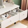 BNNP Vanity Benches Vanity Table Set Bedroom Small Apartment with Drawer Dresser Cosmetic Storage Table with Mirror, Dressing Stool (Color : A) view 3