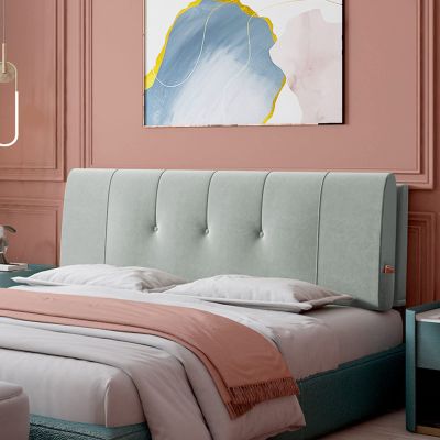 HomeLoft Basics Double Headboard Cushion Fleece Bed Backrest King Size Lumbar Support Pad Wall Pillow Removable Cover for Bedroom Dorm Hotel Daybed Bed Decoration,A,No headboard 63"/160cm