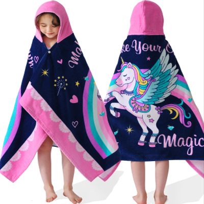 VOOVA & MOVAS Toddler Towels for Girls Age 3-8, 30''X50, Soft Thick Absorbent Cotton Towels for Boys | Perfect for Beach, Pool, Bath, Magic Unicorn