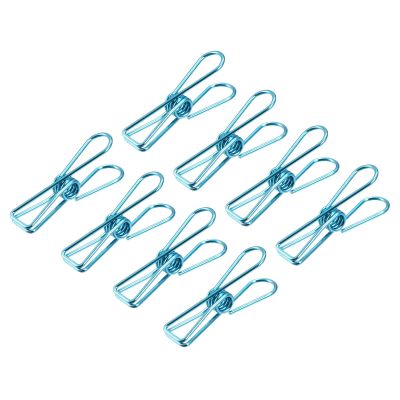 uxcell Tablecloth Clips - 32mm Carbon Steel Wire Clamps for Fixing Table Cloth Hanging Clothes, Blue 8 Pcs