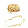 1 Pcs Gold 67 Ft Satin Olive Leaf Trim Ribbon Artificial Vines Garland Party Events view 2