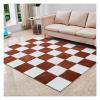 12 Pieces Thickened Plush Foam Interlocking Floor Mat,Fluffy Square Foam Tiles with 12 Edgings,Soft Anti-Slip Puzzle Area Rug Playmat for Bedroom,12X12inch,12 Tiles/11.6 Sq.Ft,Coffee+White view 1
