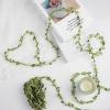 1 Pcs Green Brown 32 Ft Natural Jute Twine Ribbon Artificial Leaves Party Decorations view 1