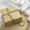 1 Pcs Green Brown 32 Ft Natural Jute Twine Ribbon Artificial Leaves Party Decorations view 3