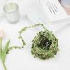 1 Pcs Green Brown 32 Ft Natural Jute Twine Ribbon Artificial Leaves Party Decorations view 4