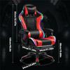 FZYUAN RGB Gaming Chair with Footrest, Massage Video Gaming Chair with Bluetooth Speakers, Lumbar Support, 90-135 Height Adjustment, Computer Chair Reclining for Aldults and Teens,White view 2