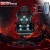 FZYUAN RGB Gaming Chair with Footrest, Massage Video Gaming Chair with Bluetooth Speakers, Lumbar Support, 90-135 Height Adjustment, Computer Chair Reclining for Aldults and Teens,White view 4