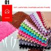 12 Pieces Thickened Plush Foam Interlocking Floor Mat,Fluffy Square Foam Tiles with 12 Edgings,Soft Anti-Slip Puzzle Area Rug Playmat for Bedroom,12X12inch,12 Tiles/11.6 Sq.Ft,Red+Coffee+White view 3