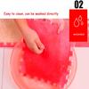 12 Pieces Thickened Plush Foam Interlocking Floor Mat,Fluffy Square Foam Tiles with 12 Edgings,Soft Anti-Slip Puzzle Area Rug Playmat for Bedroom,12X12inch,12 Tiles/11.6 Sq.Ft,Red+Coffee+White view 4
