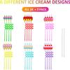 Reusable Ice Cream Straws Party Favors Supplies,24Pcs Plastic Cupcake Fun Cute Long Crazy Silly Spiral Drinking Straws for Birthday Hawaiian Beach Cocktail Luau Party Decorations 1 Cleaning Brush view 2