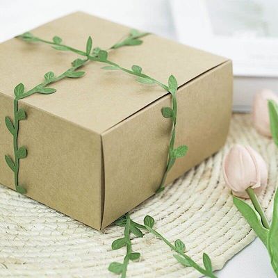 1 Pcs Green 67 Ft Satin Olive Leaf Trim Ribbon Artificial Vines Garland Party Supplies