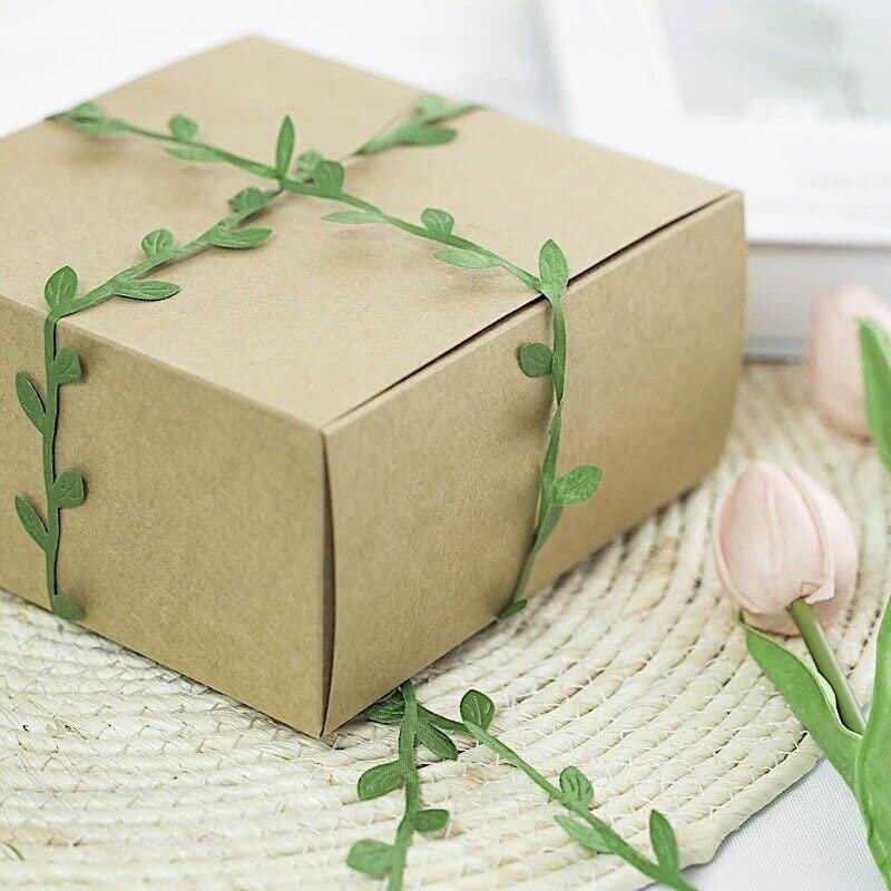 1 Pcs Green 67 Ft Satin Olive Leaf Trim Ribbon Artificial Vines Garland Party Supplies