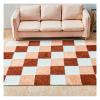 12 Pieces Thickened Plush Foam Interlocking Floor Mat,Fluffy Square Foam Tiles with 12 Edgings,Soft Anti-Slip Puzzle Area Rug Playmat for Bedroom,12X12inch,12 Tiles/11.6 Sq.Ft,Coffee+Camel+White view 1