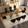 ACEDCOR Dining Chairs Set of 4, High-end Black Velvet Dining Chairs with Gem Round Back and Polished Gold Chrome Legs, for Restaurant, Modern Glam Upholstered Kitchen and Dining Room view 2