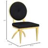 ACEDCOR Dining Chairs Set of 4, High-end Black Velvet Dining Chairs with Gem Round Back and Polished Gold Chrome Legs, for Restaurant, Modern Glam Upholstered Kitchen and Dining Room view 3