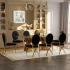 ACEDCOR Dining Chairs Set of 4, High-end Black Velvet Dining Chairs with Gem Round Back and Polished Gold Chrome Legs, for Restaurant, Modern Glam Upholstered Kitchen and Dining Room view 4