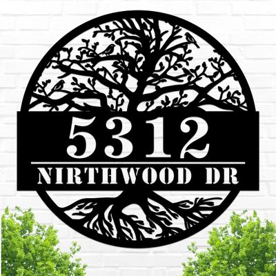 Custom Metal Address Plaque for outside, Personalized Modern House Number Sign with Address Name,Outdoor Metal Sign,Gifts for Anniversary,Housewarming Gift,Address signs,Outside Dcor