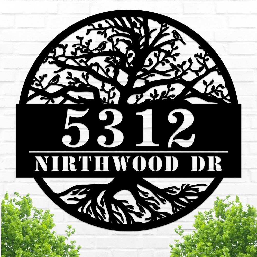 Custom Metal Address Plaque for outside, Personalized Modern House Number Sign with Address Name,Outdoor Metal Sign,Gifts for Anniversary,Housewarming Gift,Address signs,Outside Dcor
