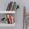 Artori Design Book Ends to Hold Books Heavy Duty Hidden Metal Bookends for Shelves Bookend Book Holder for Home Decorative Gift for Book End Lovers and Home Dcor (Supergal+Book&Hero) view 2