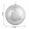 2 Pcs 12" Large Silver Glass Hanging Disco Mirror Balls Wedding Decorations view 4