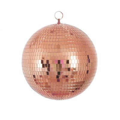 2 Pcs Rose Gold 10" wide Glass Mirror Balls Ornaments Party Wedding Home Decorations