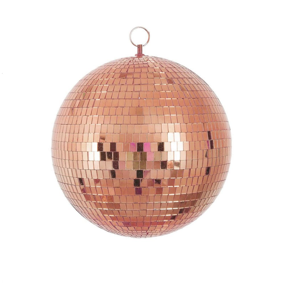 2 Pcs Rose Gold 10" wide Glass Mirror Balls Ornaments Party Wedding Home Decorations