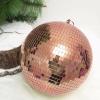 2 Pcs Rose Gold 10" wide Glass Mirror Balls Ornaments Party Wedding Home Decorations view 4