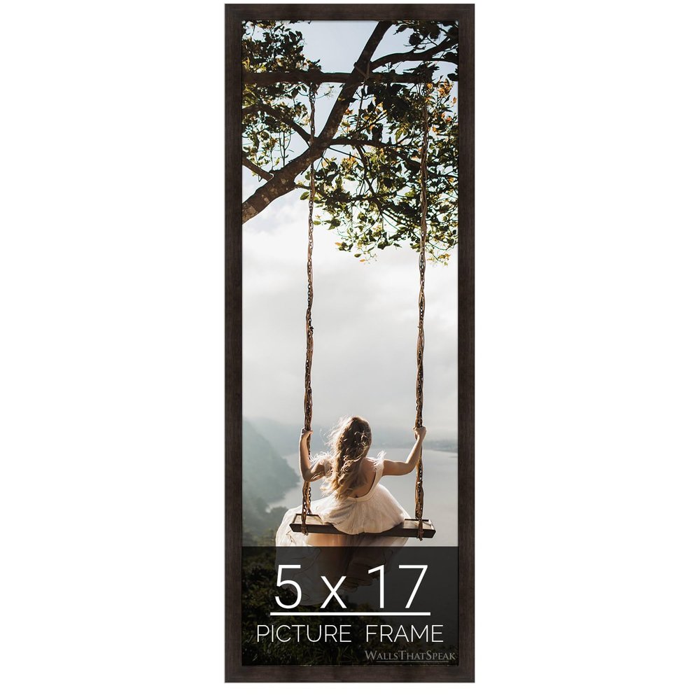 wallsthatspeak 5x17 Espresso Brown Picture Frame for Puzzles Posters Photos or Artwork