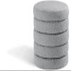 Meridian Furniture 153Grey Aphia Collection Modern | Contemporary Boucle Fabric Upholstered Ottoman with Deep Channel Tufting, Grey, Doubles as a Stool, 15" W x 15" D x 15" H, Grey view 1