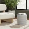 Meridian Furniture 153Grey Aphia Collection Modern | Contemporary Boucle Fabric Upholstered Ottoman with Deep Channel Tufting, Grey, Doubles as a Stool, 15" W x 15" D x 15" H, Grey view 2