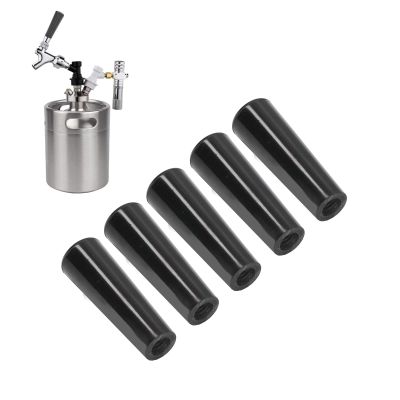 Beer Tap Handle Set, Durable Replacement Pull Handle for Bars Homebrew ABS Black 2.6 x 0.8in 5PCS